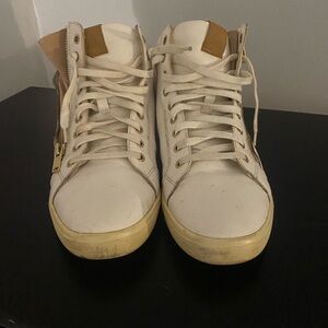 ALDO White Leather High Tops, sz 7.5/9 US